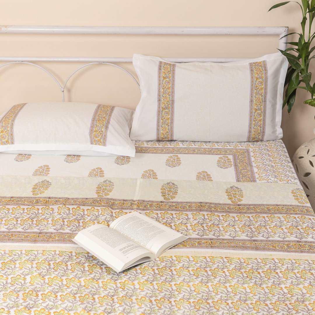 hand block printed bed linen