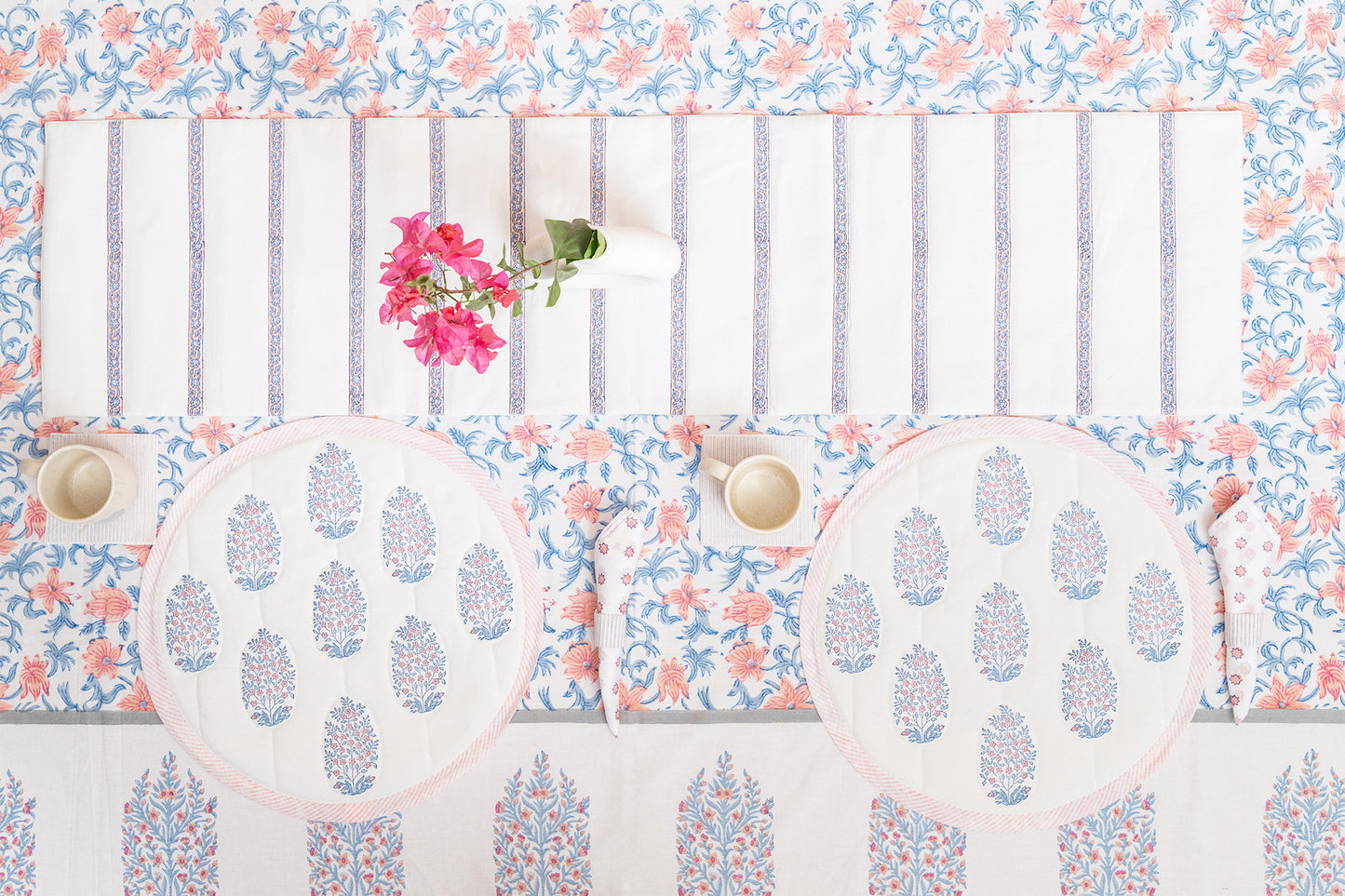 Botanical Blush Quilted Table Linen Set