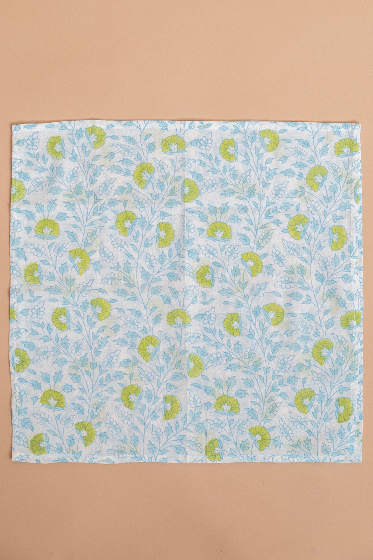 Blue Floral Mulmul Napkin Set