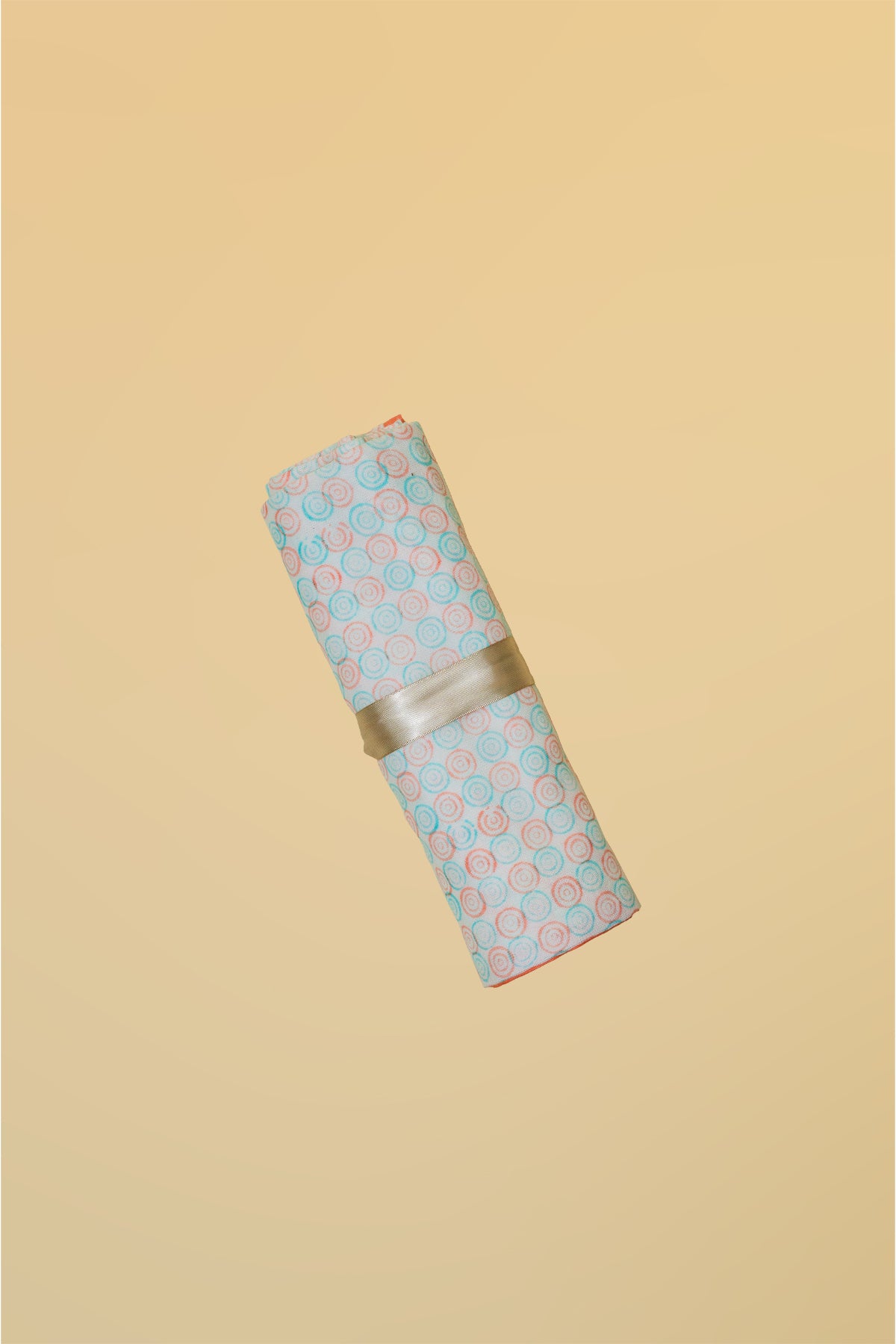 Peach & Blue Spiral Cotton Swaddle