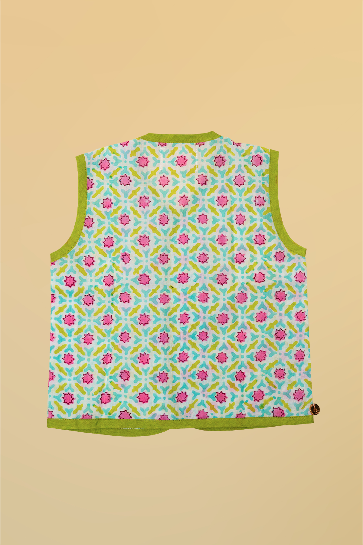 Blue & Pink Star Cotton Infant Jhabla