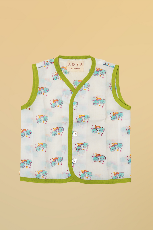 Blue Cloud Cotton Infant Jhabla