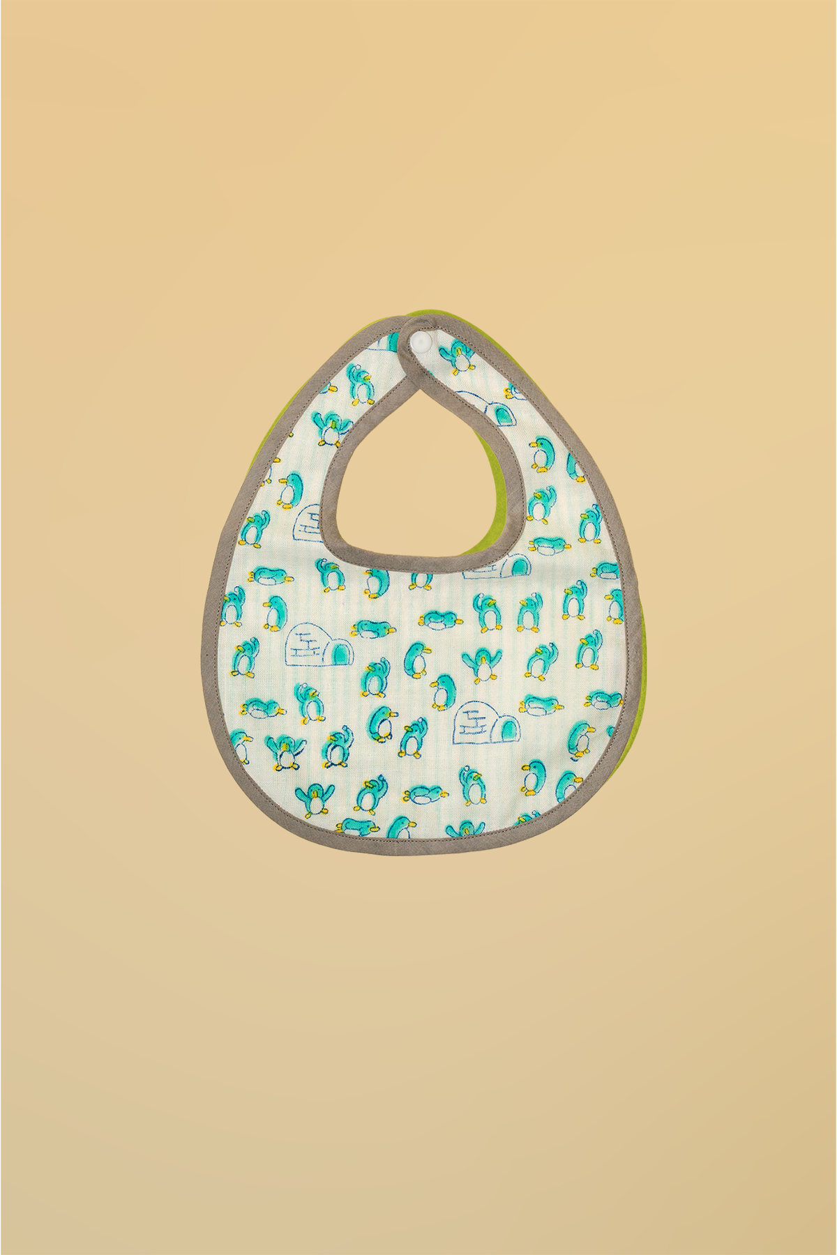 Blue Penguin Cotton Reversible Bib - Pack of 2