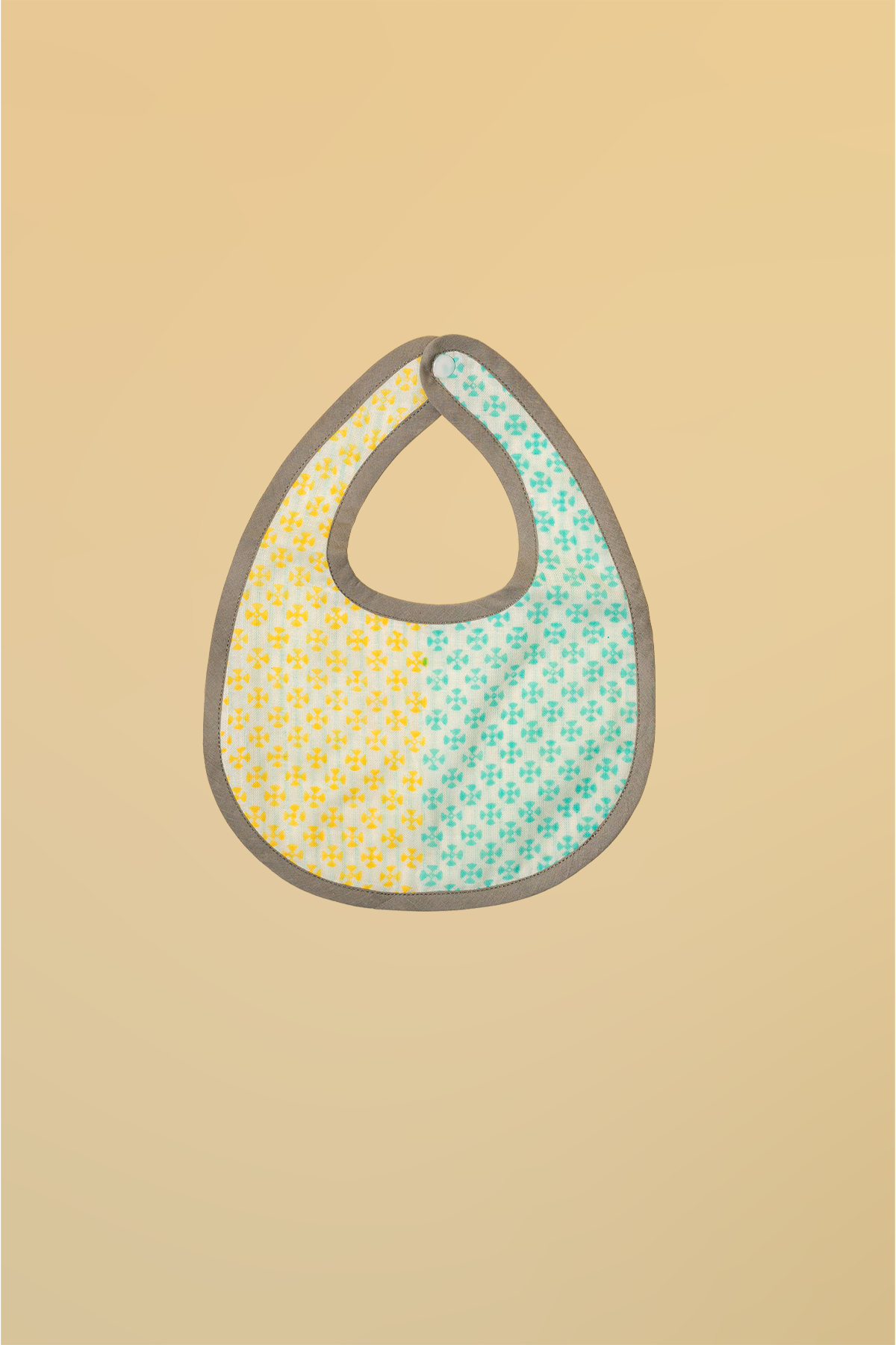 Blue & Yellow Cotton Reversible Bib - Pack of 2