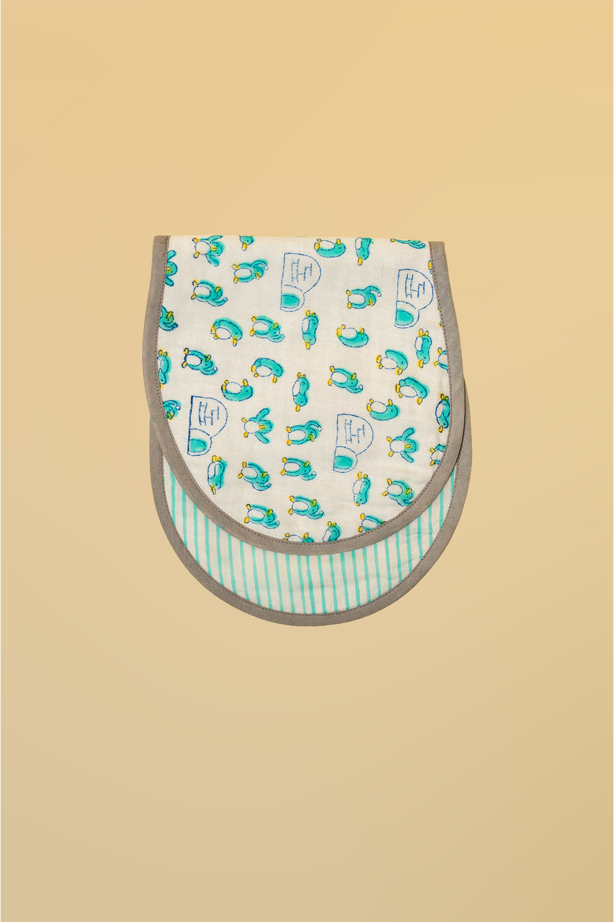 Blue Penguin Cotton Reversible Burp Cloth- Pack of 2