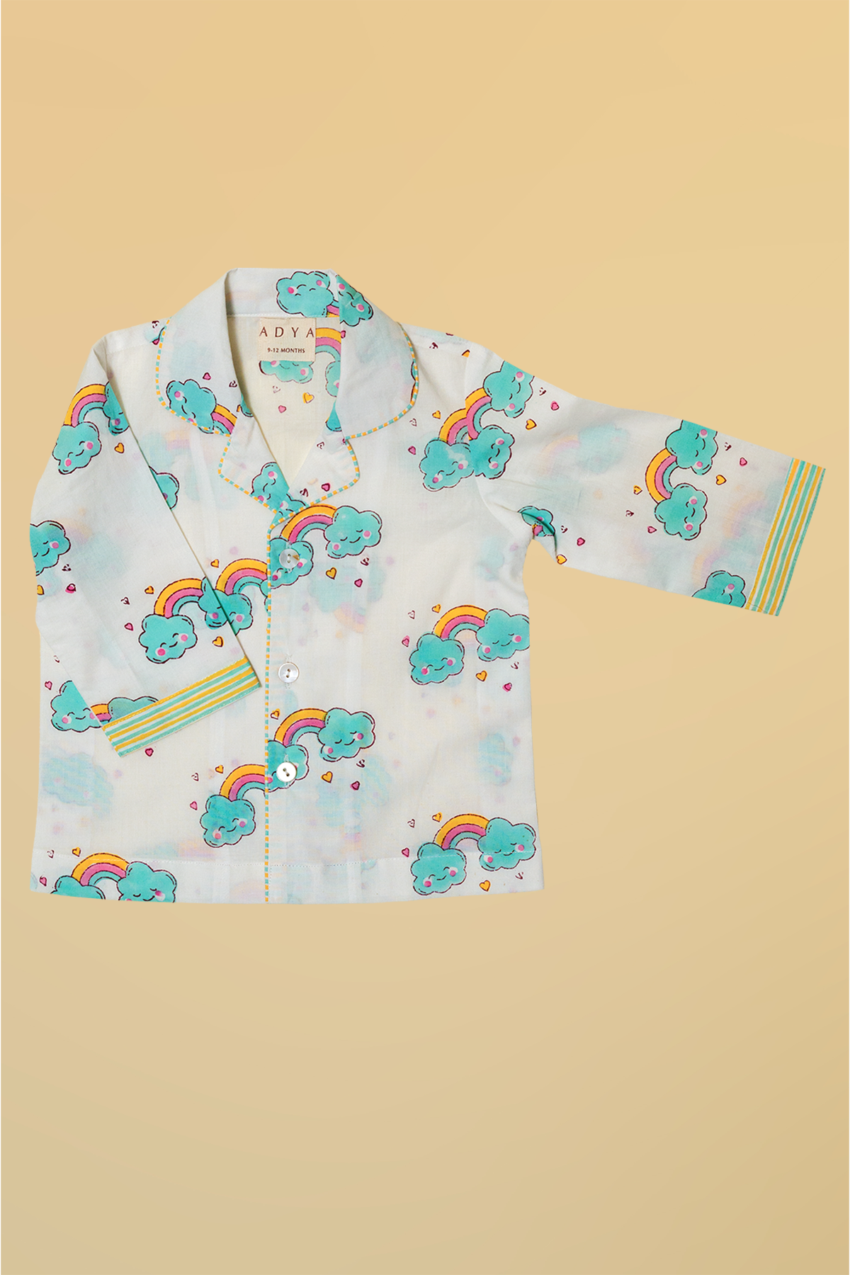 Blue & Pink Clouds Kids Night Suit