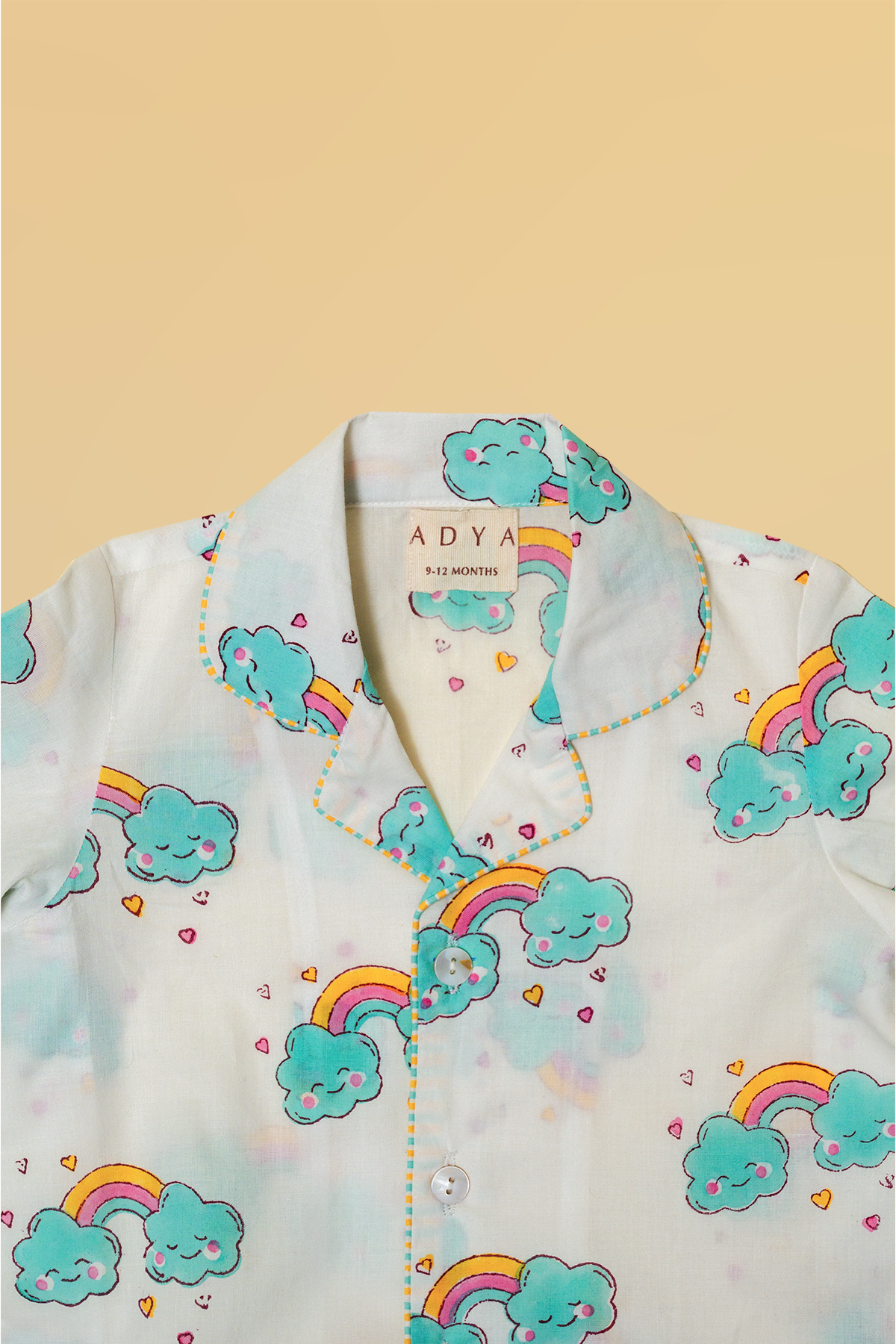 Blue & Pink Clouds Kids Night Suit