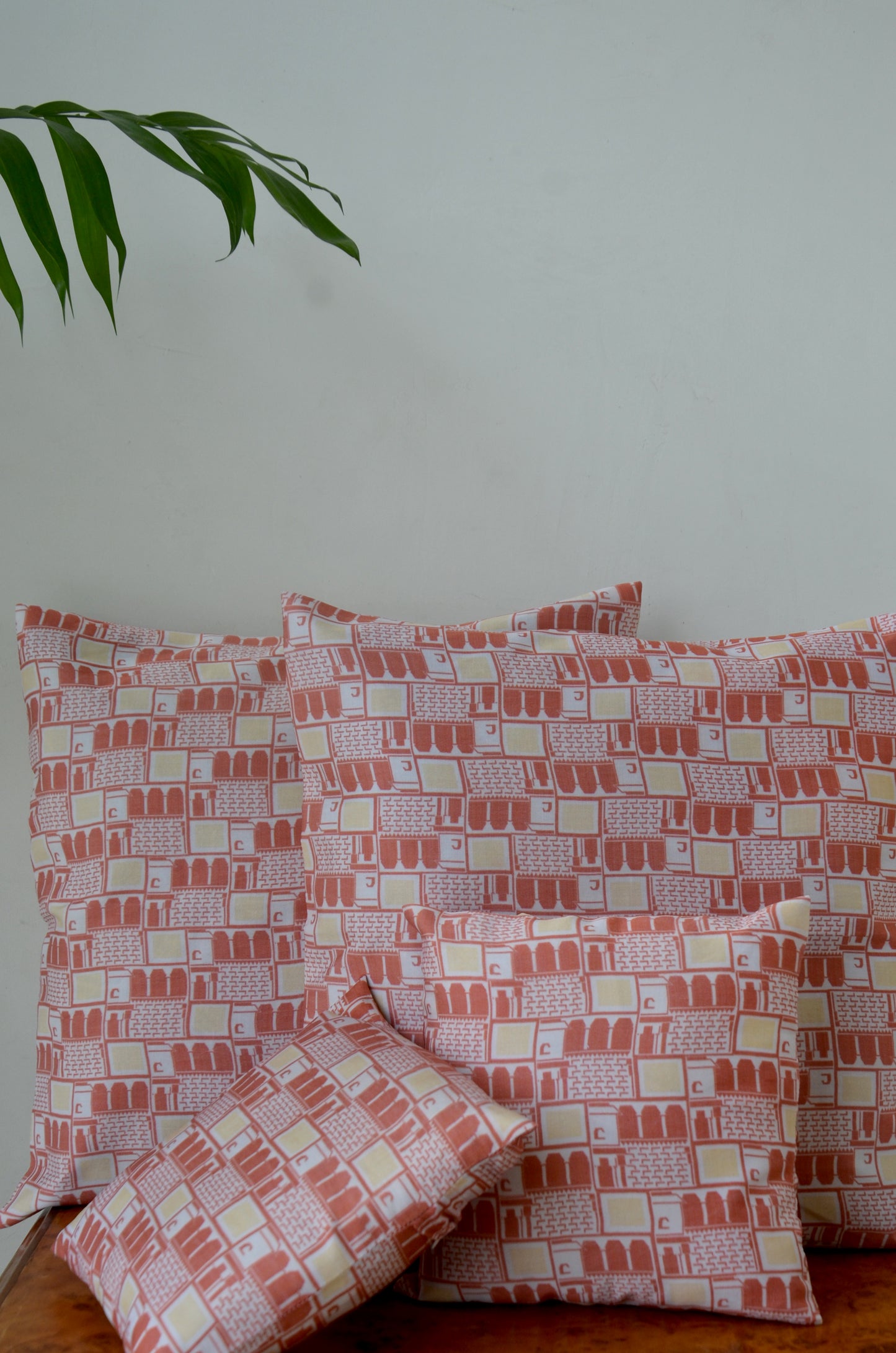 Pink City Cotton Cushion Cover