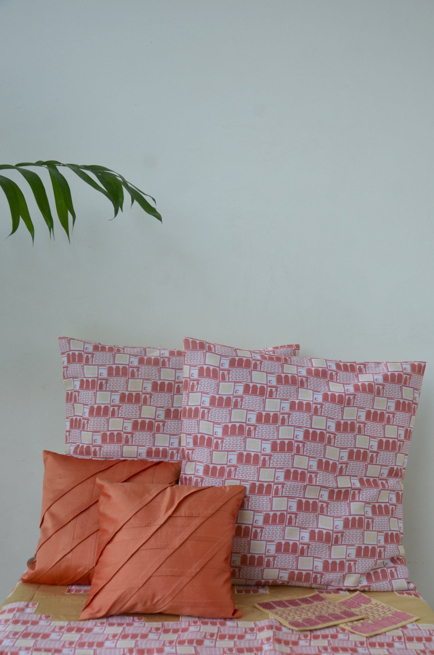 Pink City Cotton Cushion Cover
