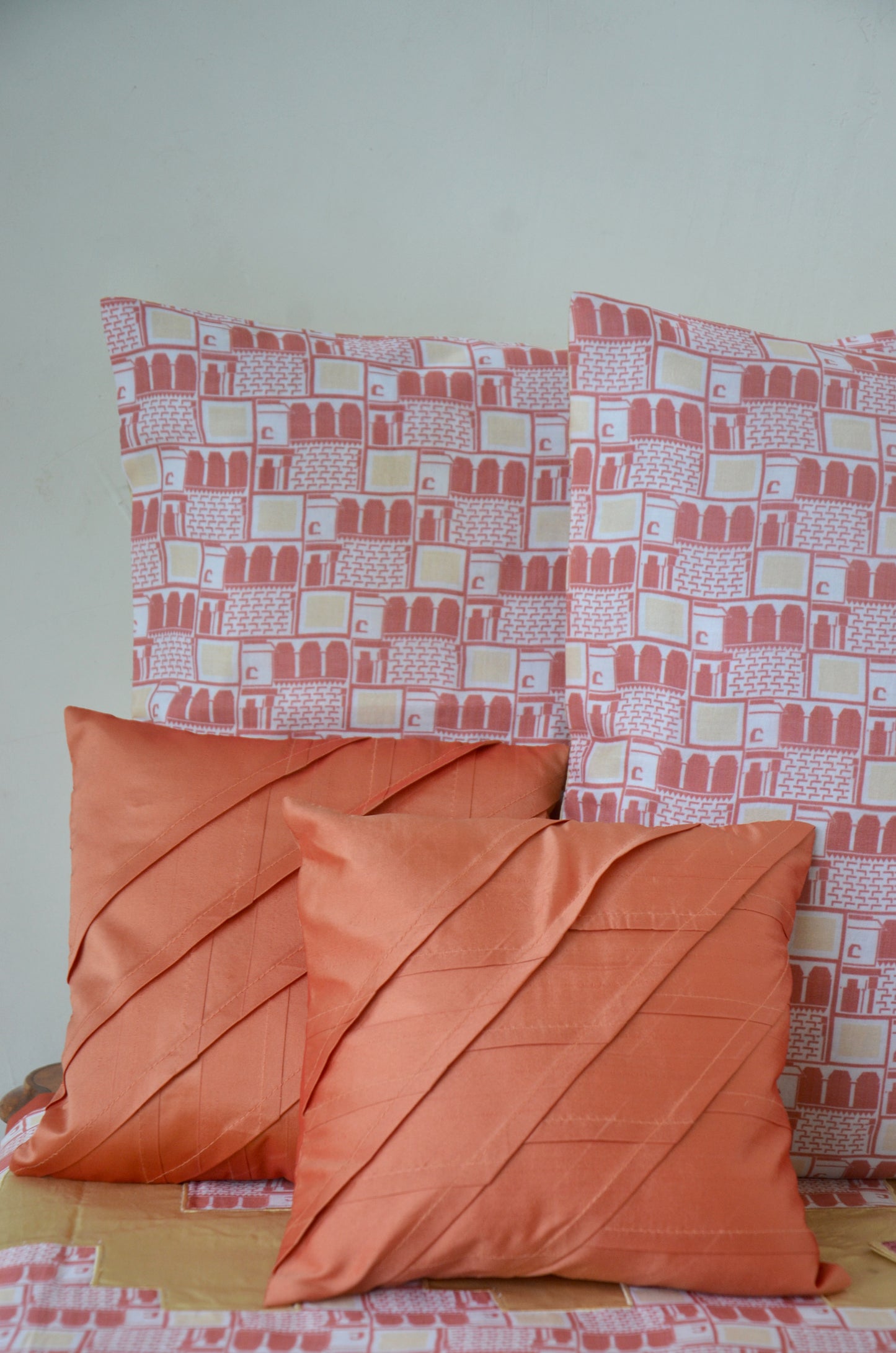 Pink City Cotton Cushion Cover
