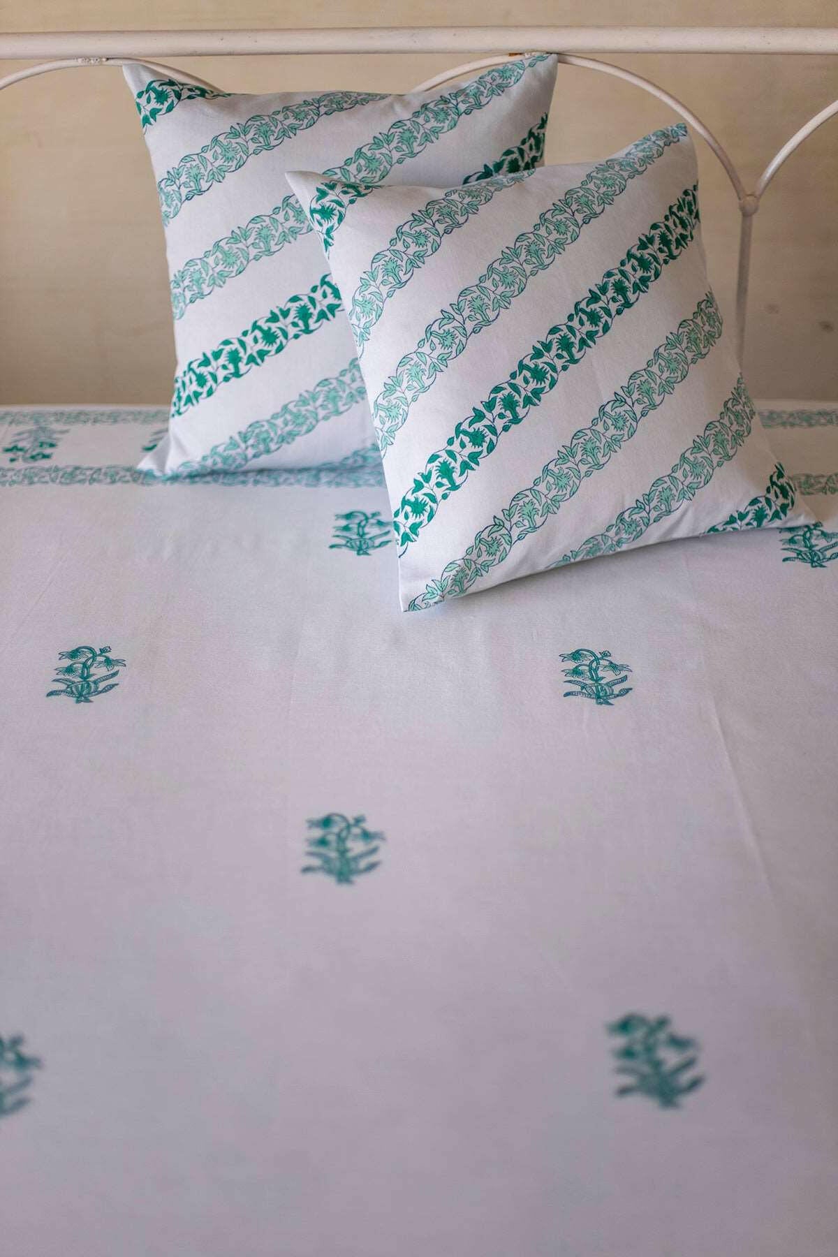 Breezy Blue Tulips Bedcover