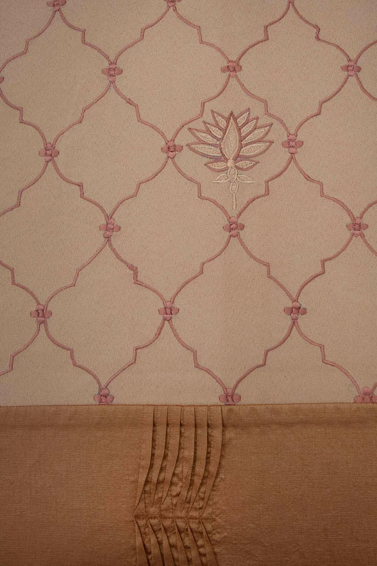 Fossil & Orange Sacred Lotus Premium Bedcover