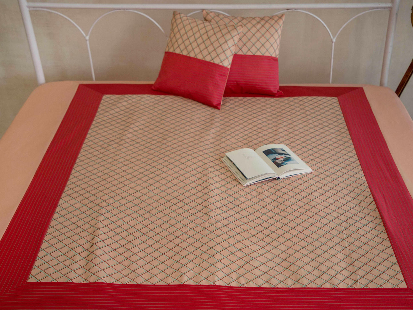 Cherry Red Diamond Premium Bedcover