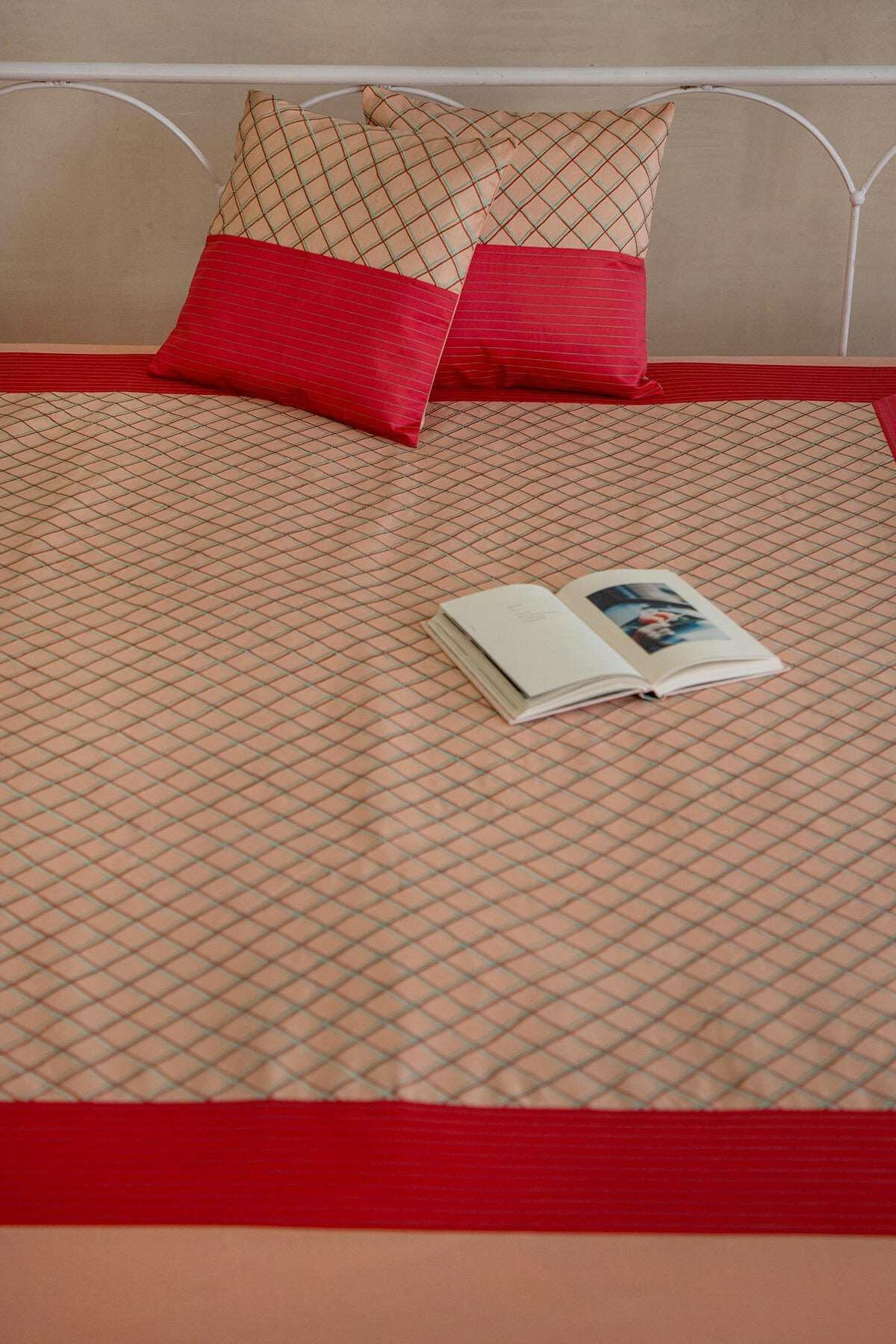 Cherry Red Diamond Premium Bedcover