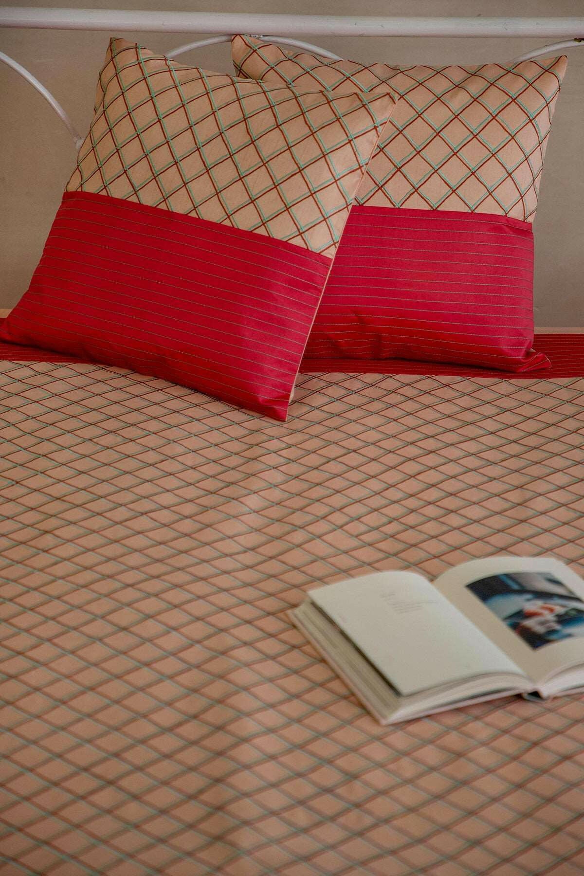 Cherry Red Diamond Premium Bedcover
