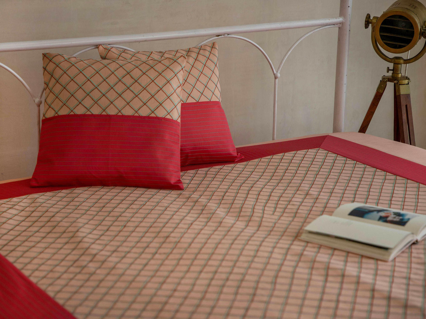 Cherry Red Diamond Premium Bedcover