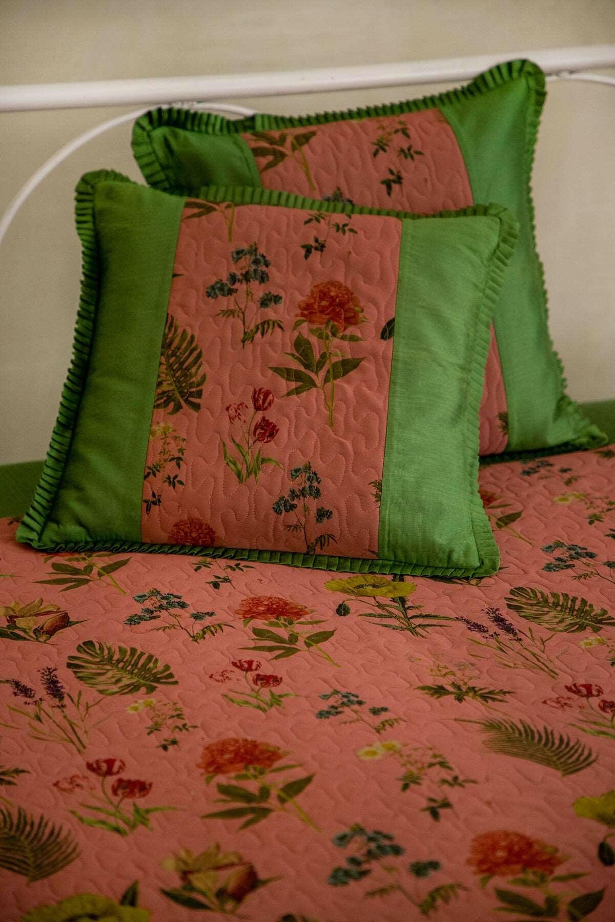 Blush Green Premium Bedcover