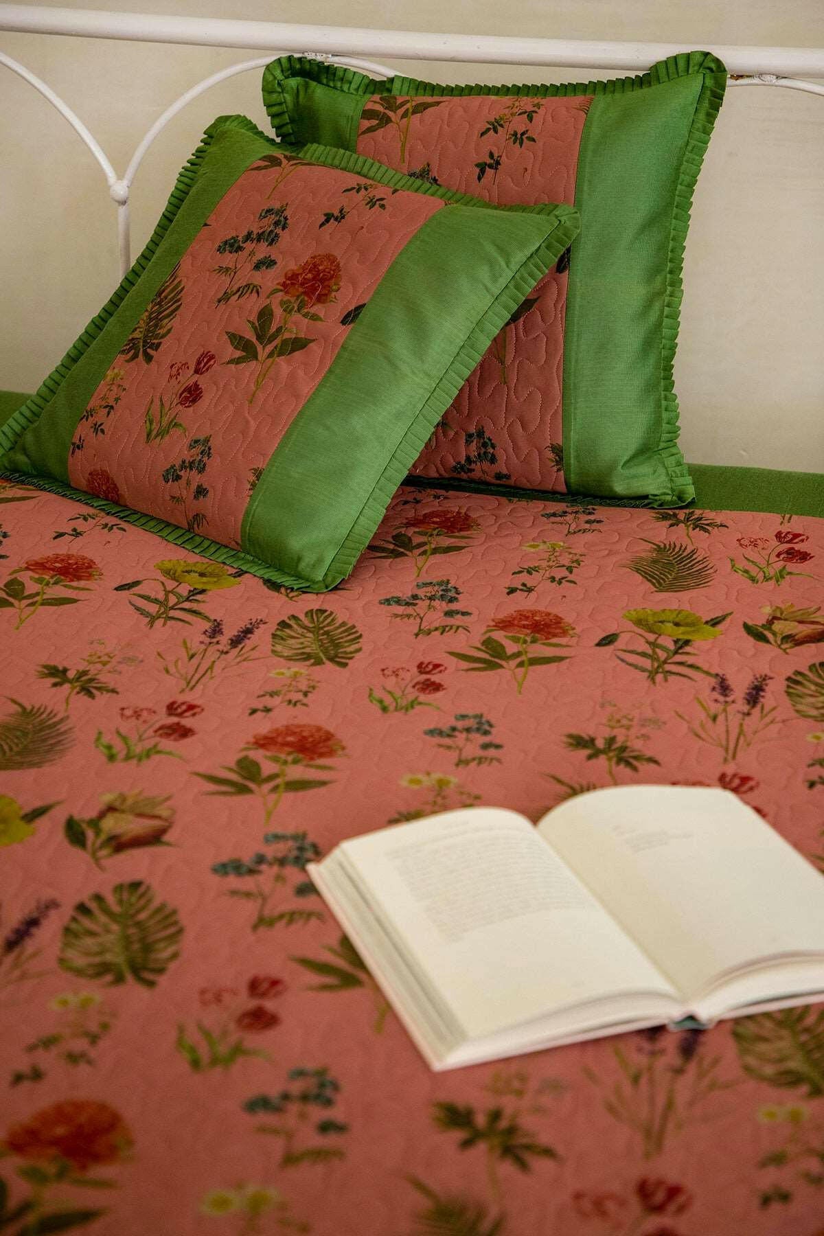 Blush Green Premium Bedcover
