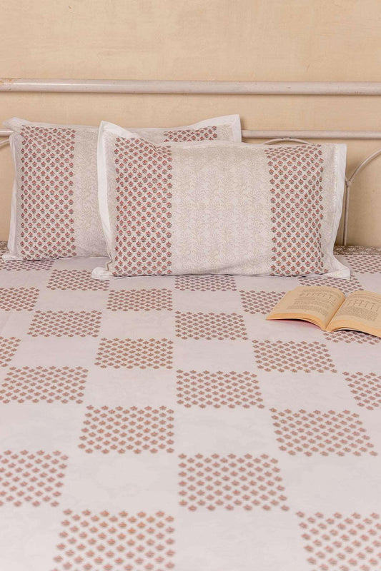 Hazelnut & Grey Magnolia Bedsheet