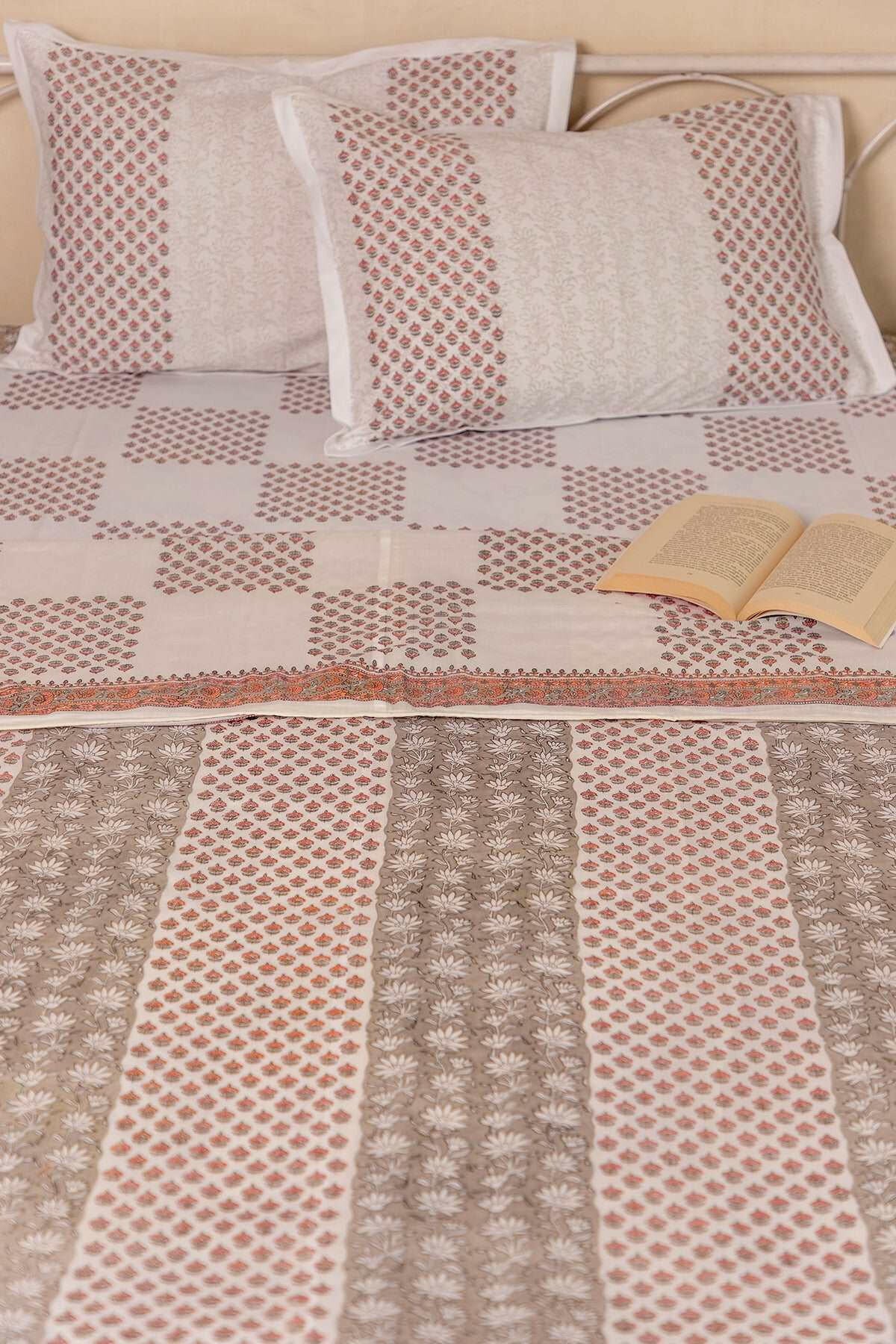 Hazelnut & Grey Magnolia Cotton Dohar