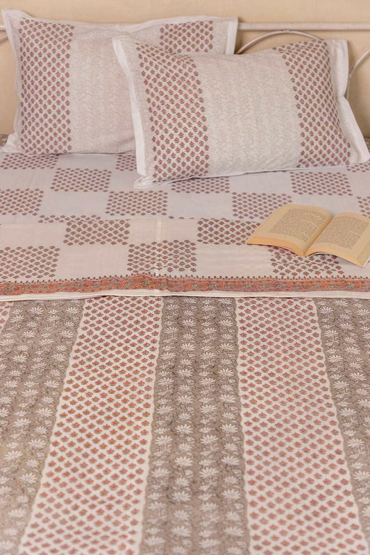 Hazelnut & Grey Magnolia Cotton Dohar