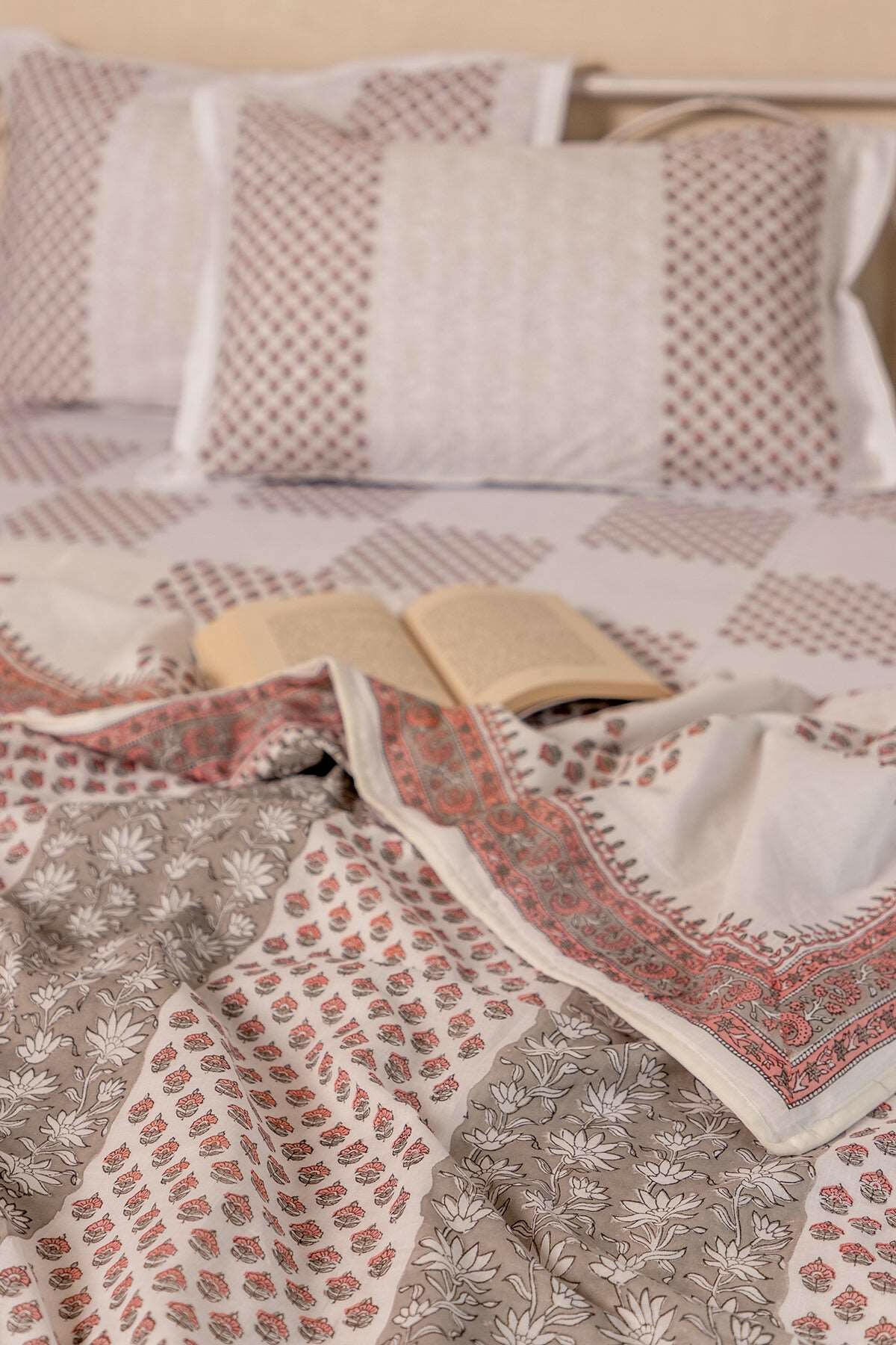 Hazelnut & Grey Magnolia Cotton Dohar