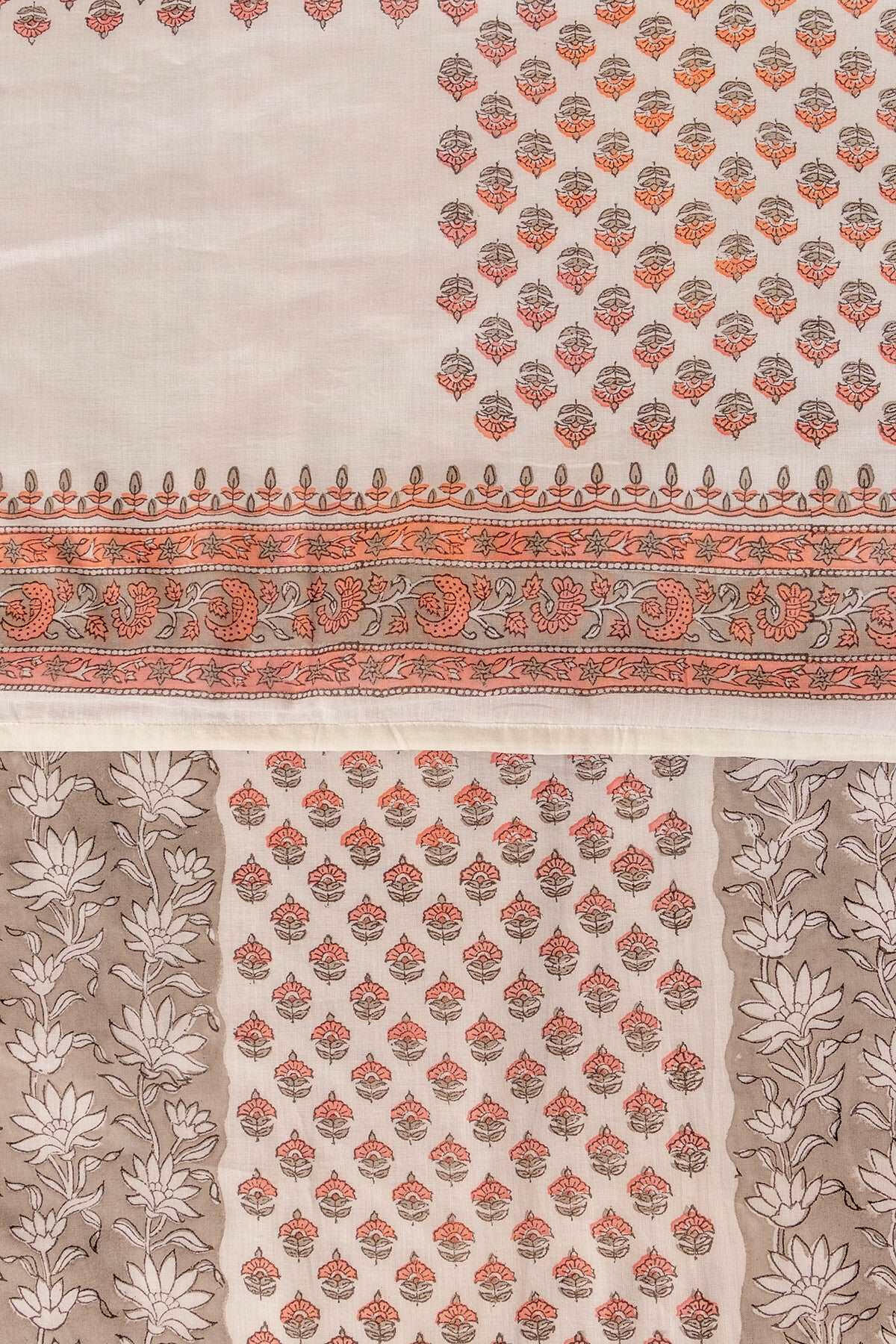 Hazelnut & Grey Magnolia Cotton Dohar