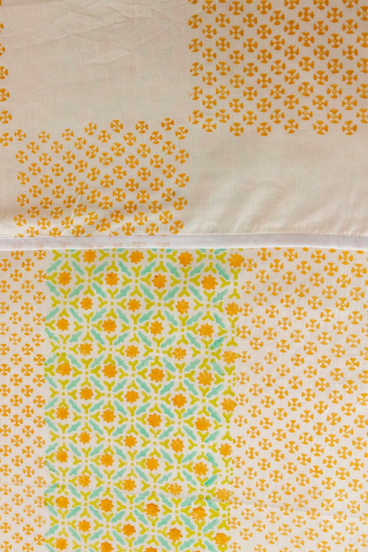 Aqua & Apple Green Polygon Cotton Dohar
