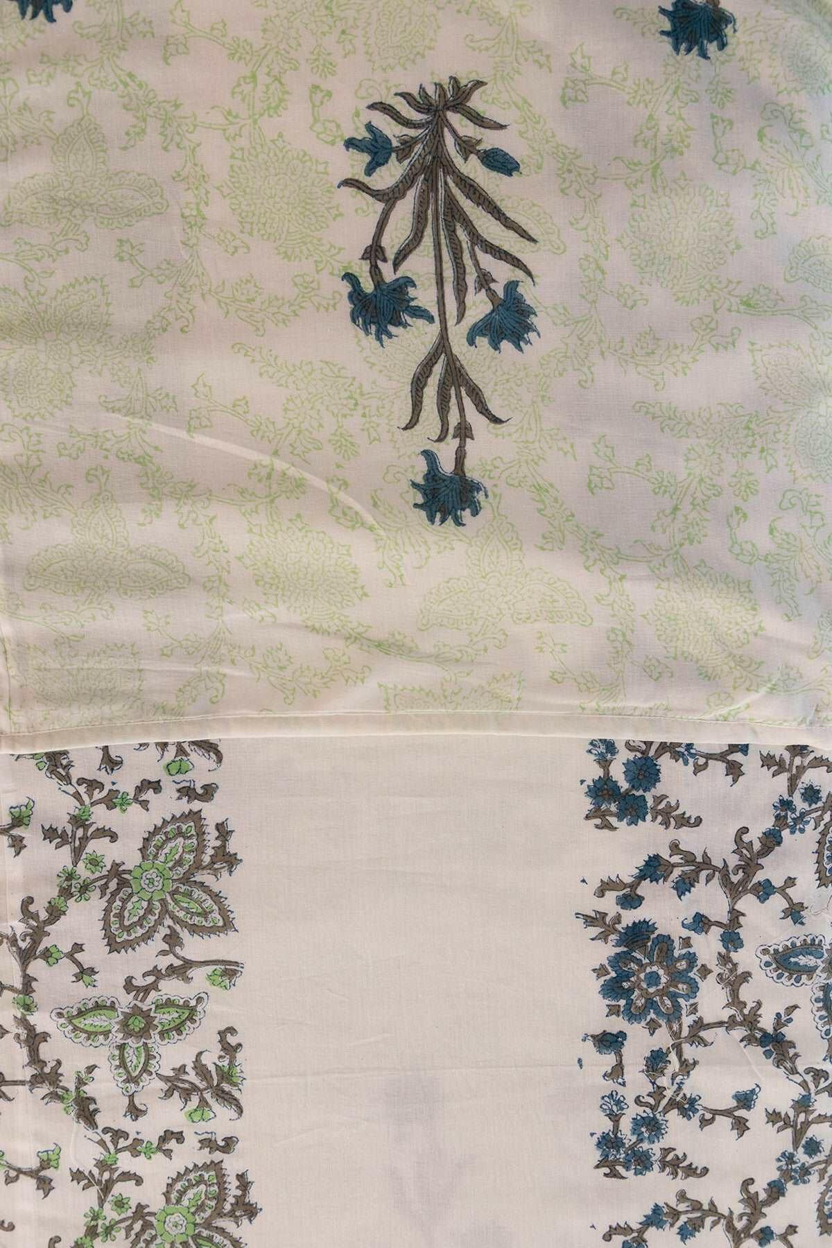 Jade & Space Blue Lily Cotton Dohar
