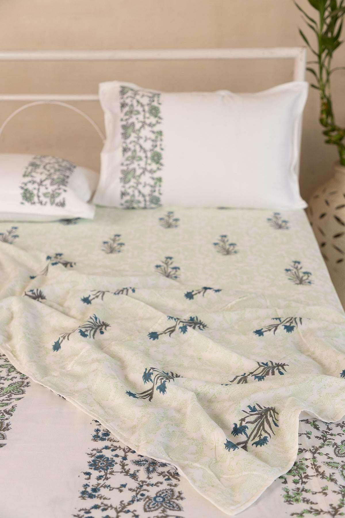 Jade & Space Blue Lily Cotton Dohar