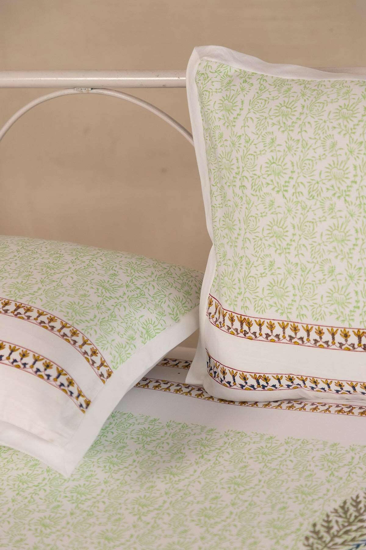 Jade & Space Blue Leaf Bedsheet