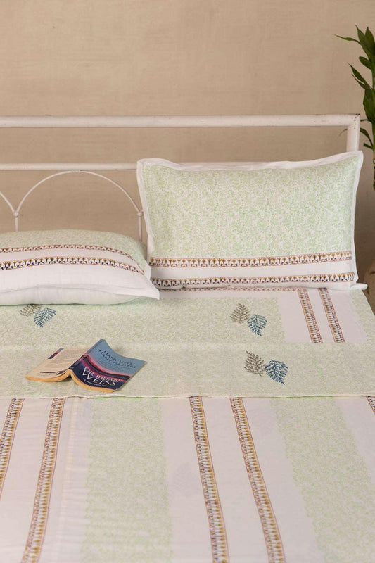 Jade & Space Blue Leaf Cotton Dohar