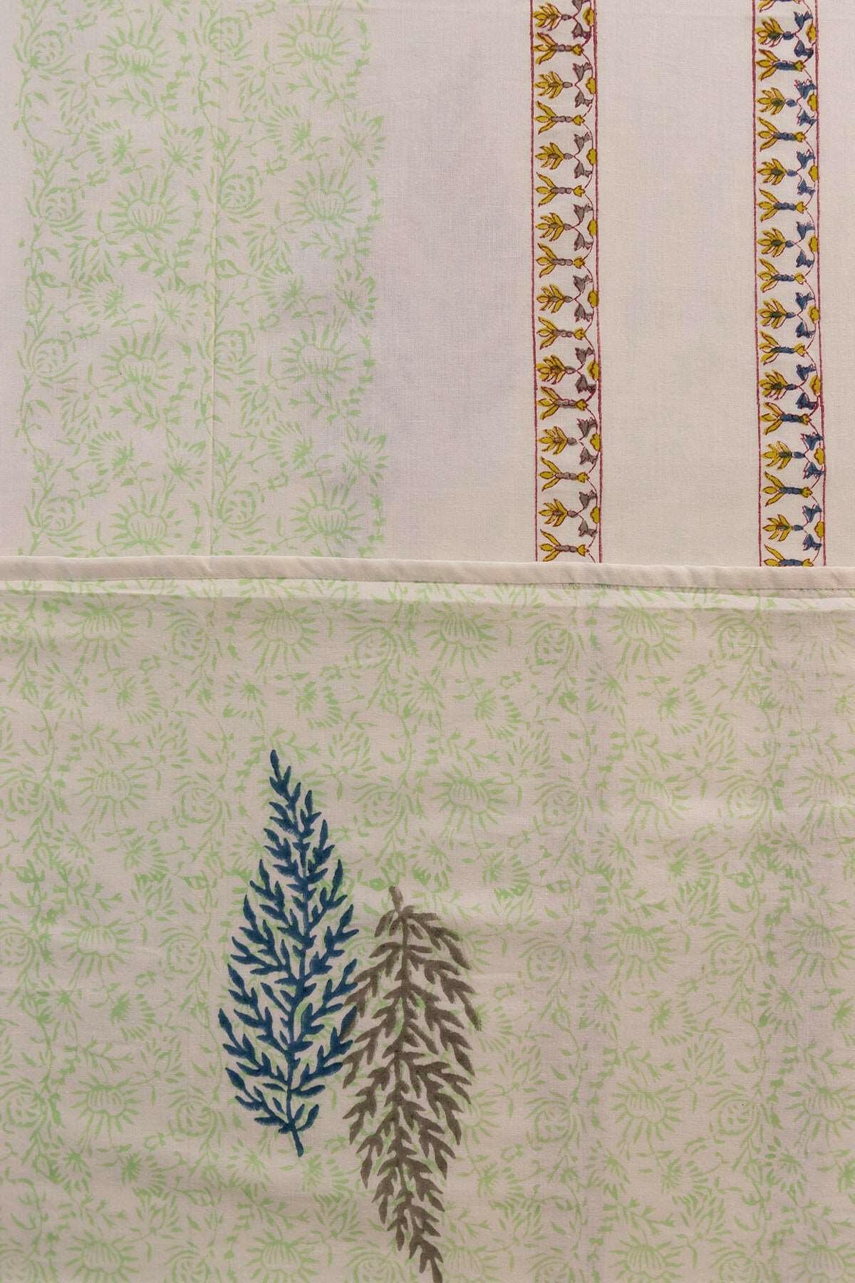 Jade & Space Blue Leaf Cotton Dohar