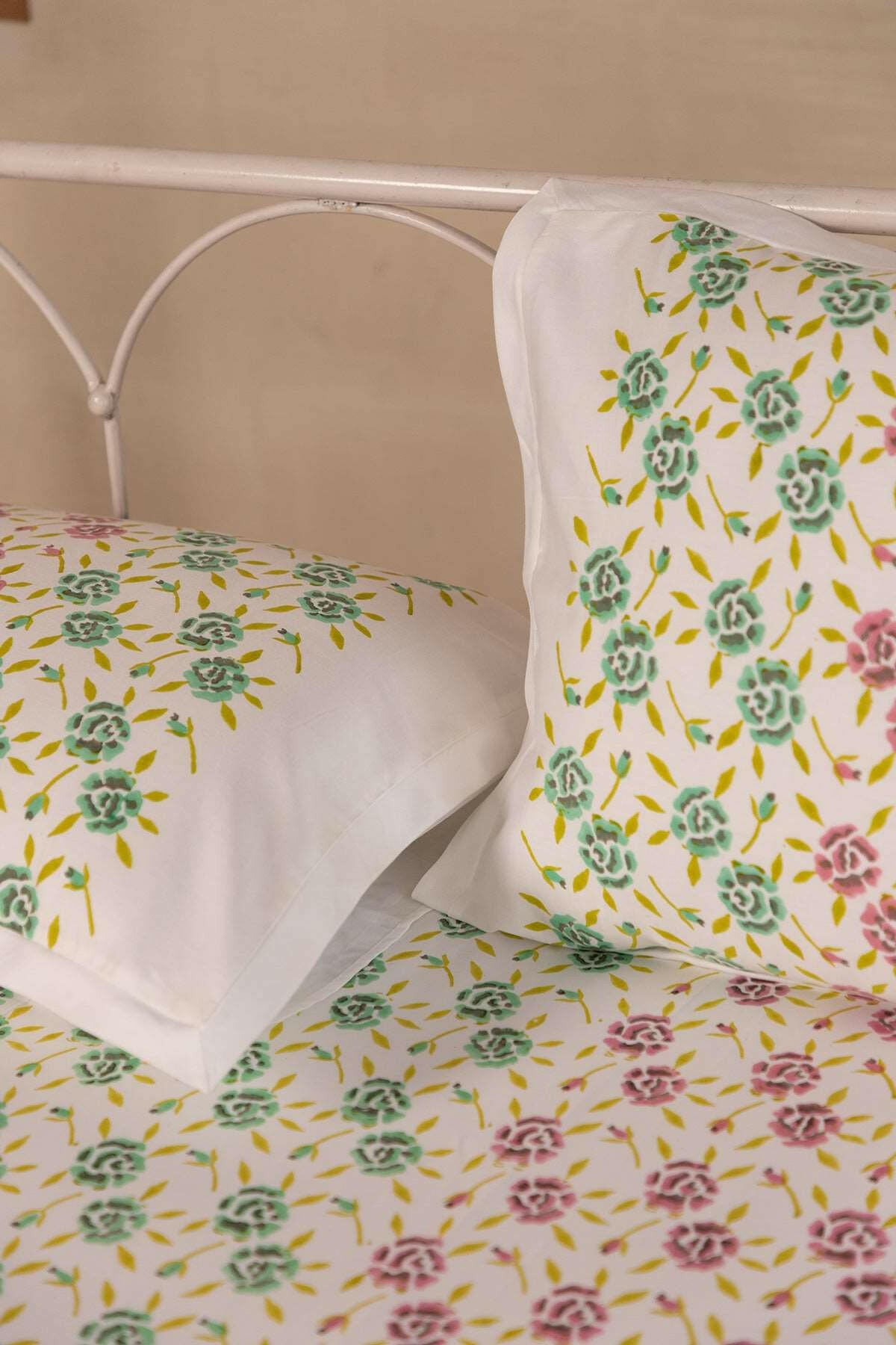 Jade & Hibiscus Rose Bedsheet