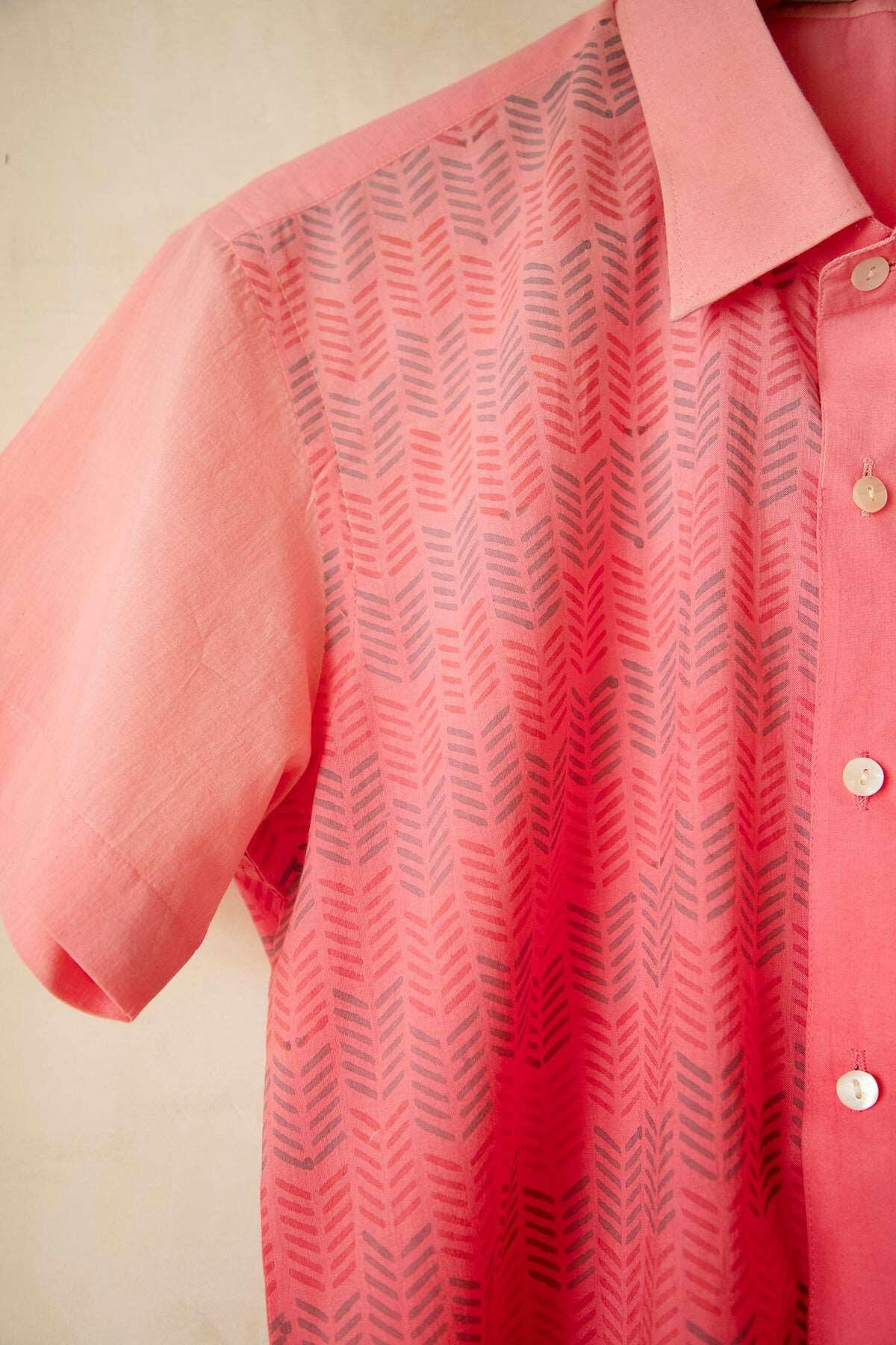 Coral Pink Ombre Men's Shirt