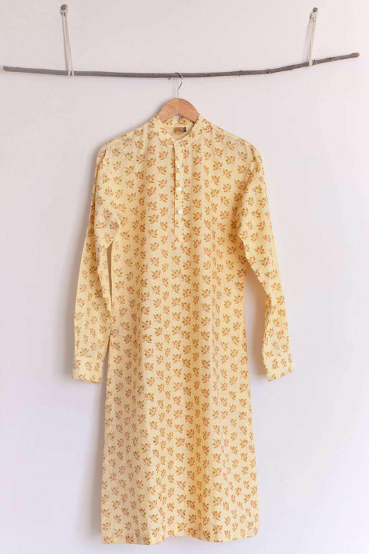 Flax Yellow Men's Kurta