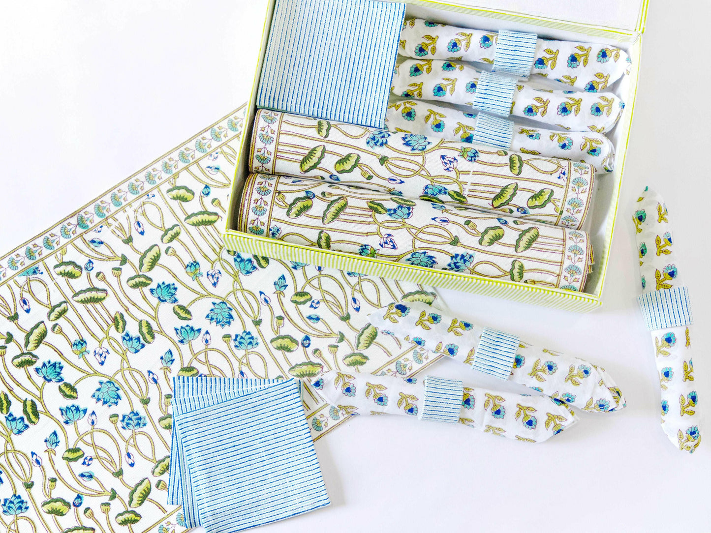 Azure Lotus Table Set