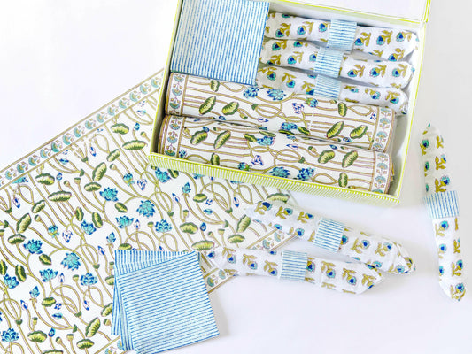 Azure Lotus Table Set