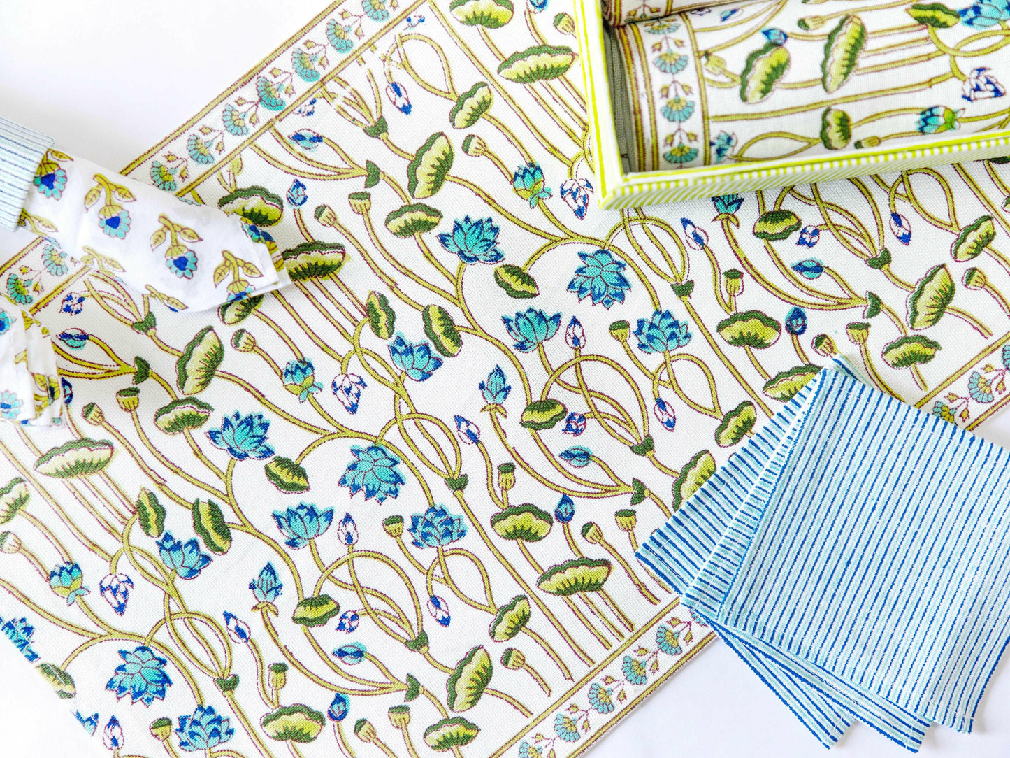 Azure Lotus Table Set
