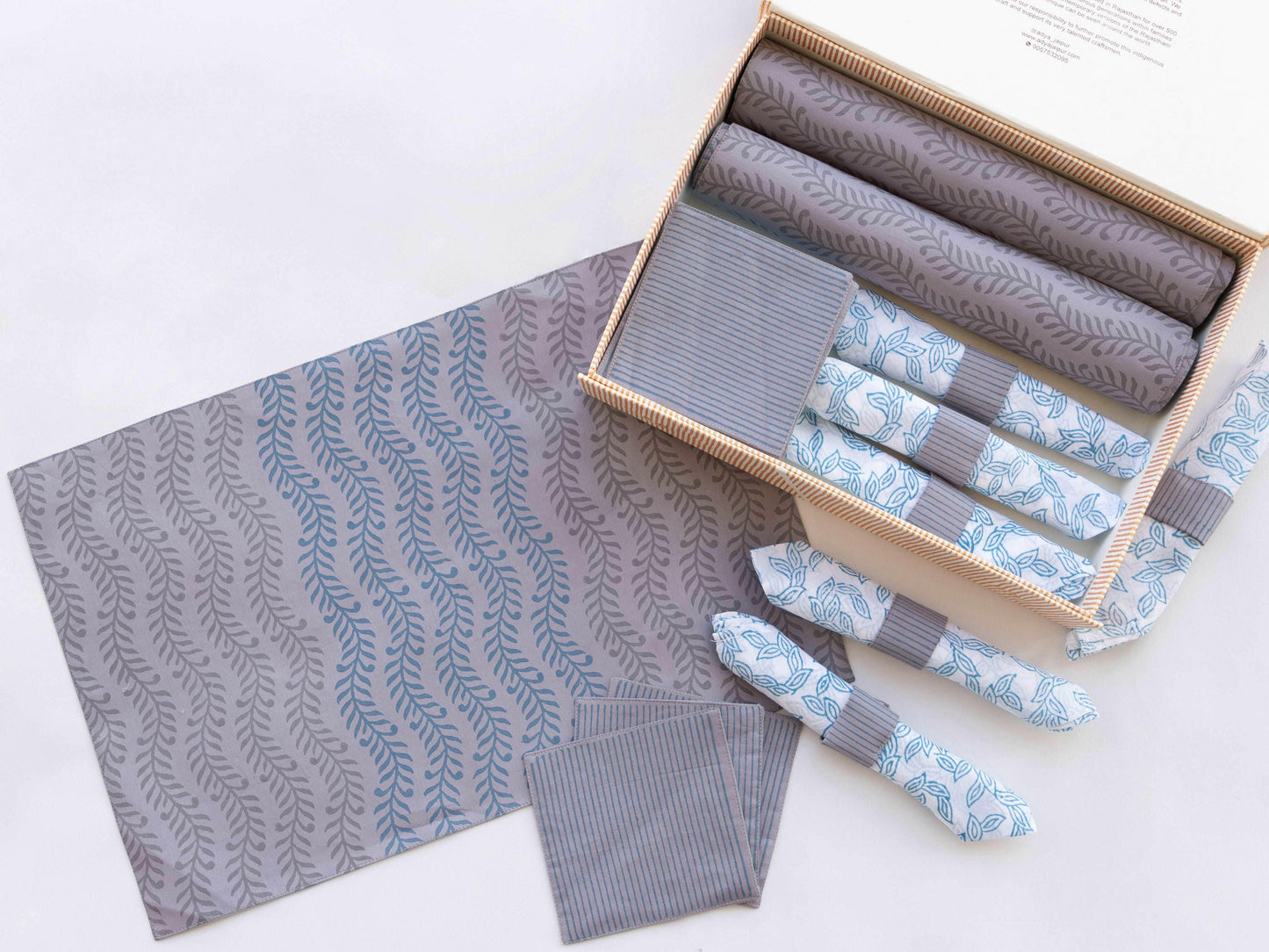 Grey Chevron Table Set