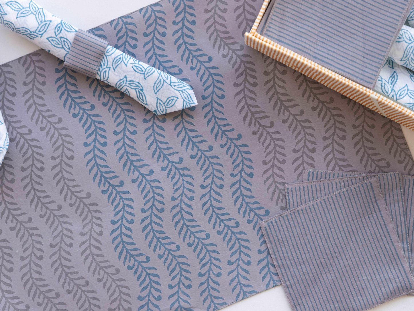 Grey Chevron Table Set
