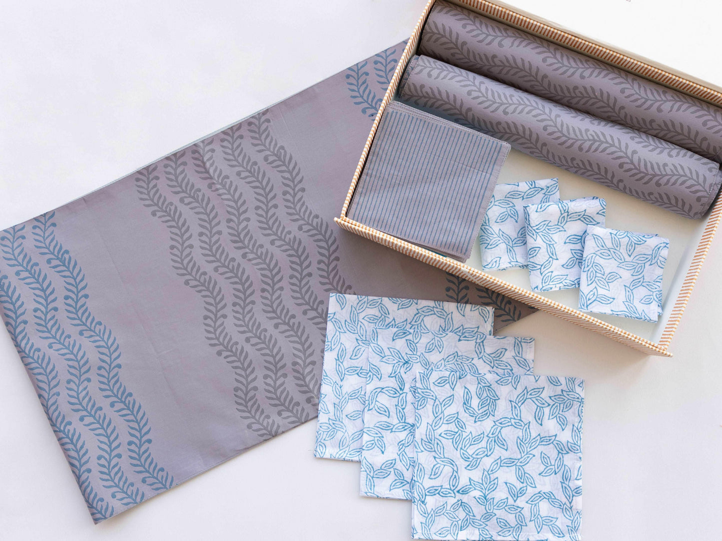 Grey Chevron Table Set
