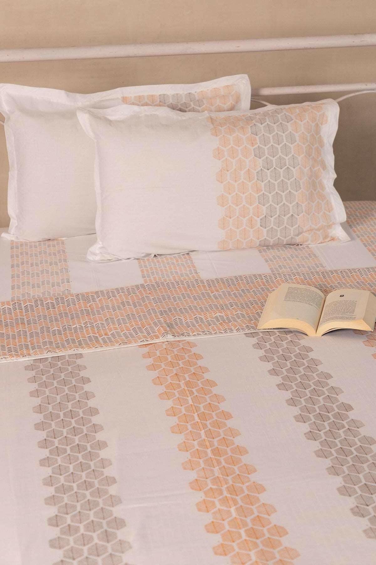 Honey & Gray Monochrome Cotton Dohar
