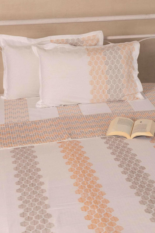 Honey & Gray Monochrome Cotton Dohar