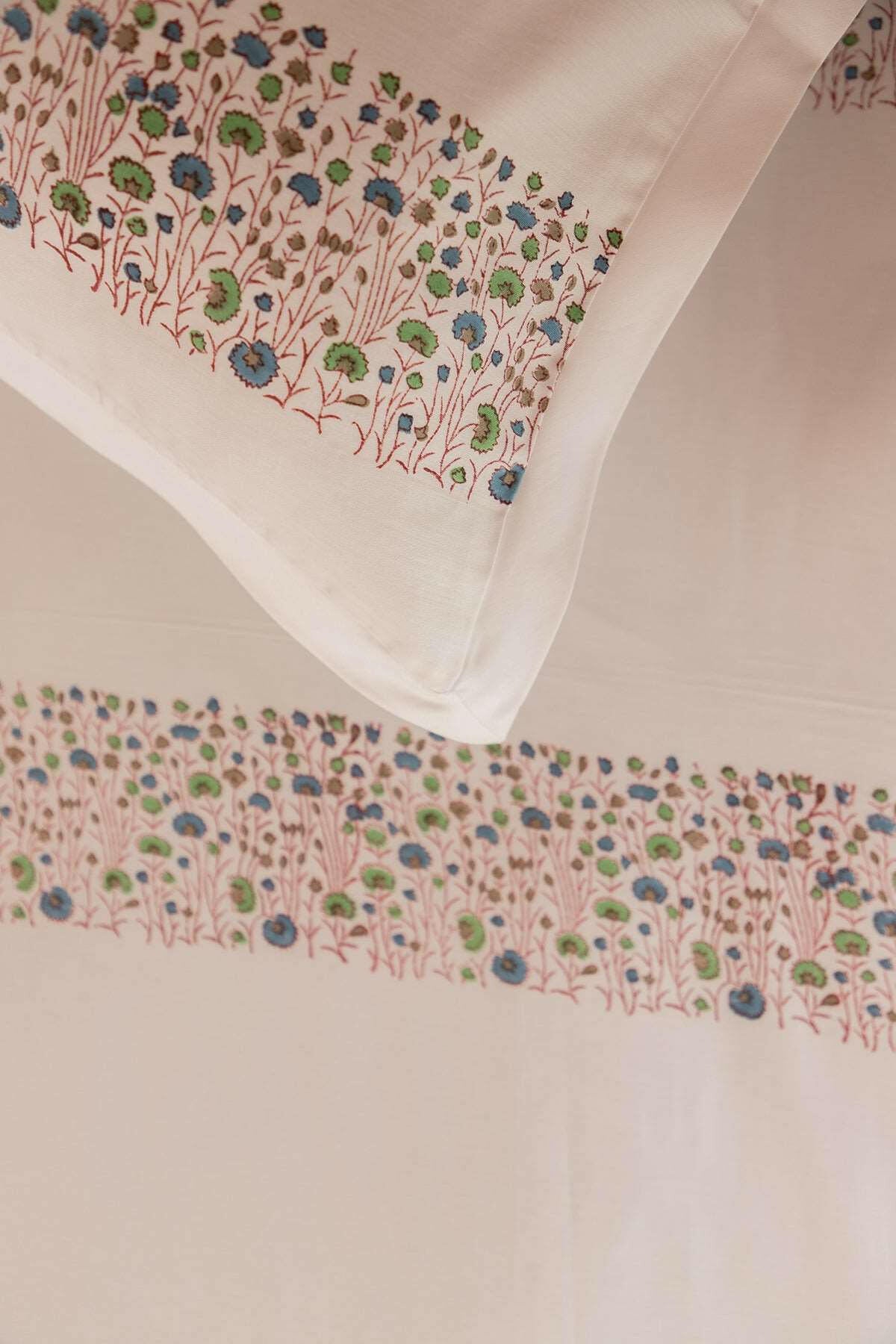 Jade & Nautical Blue Pansy Bedsheet