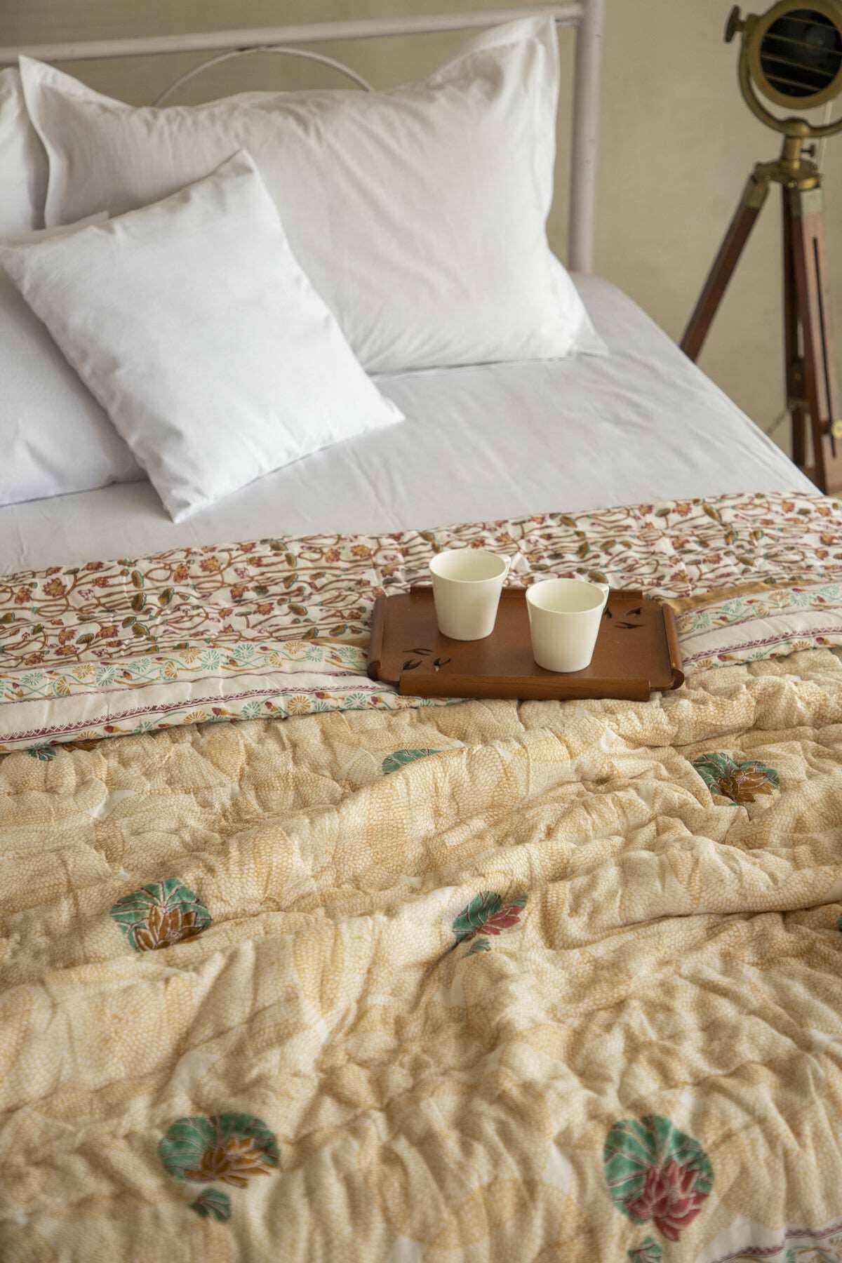 Golden Lotus Pond Quilt