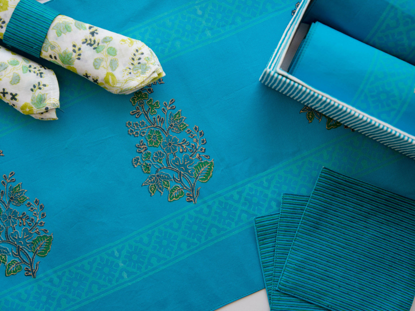 Twilight Blue Cotton Table Mats