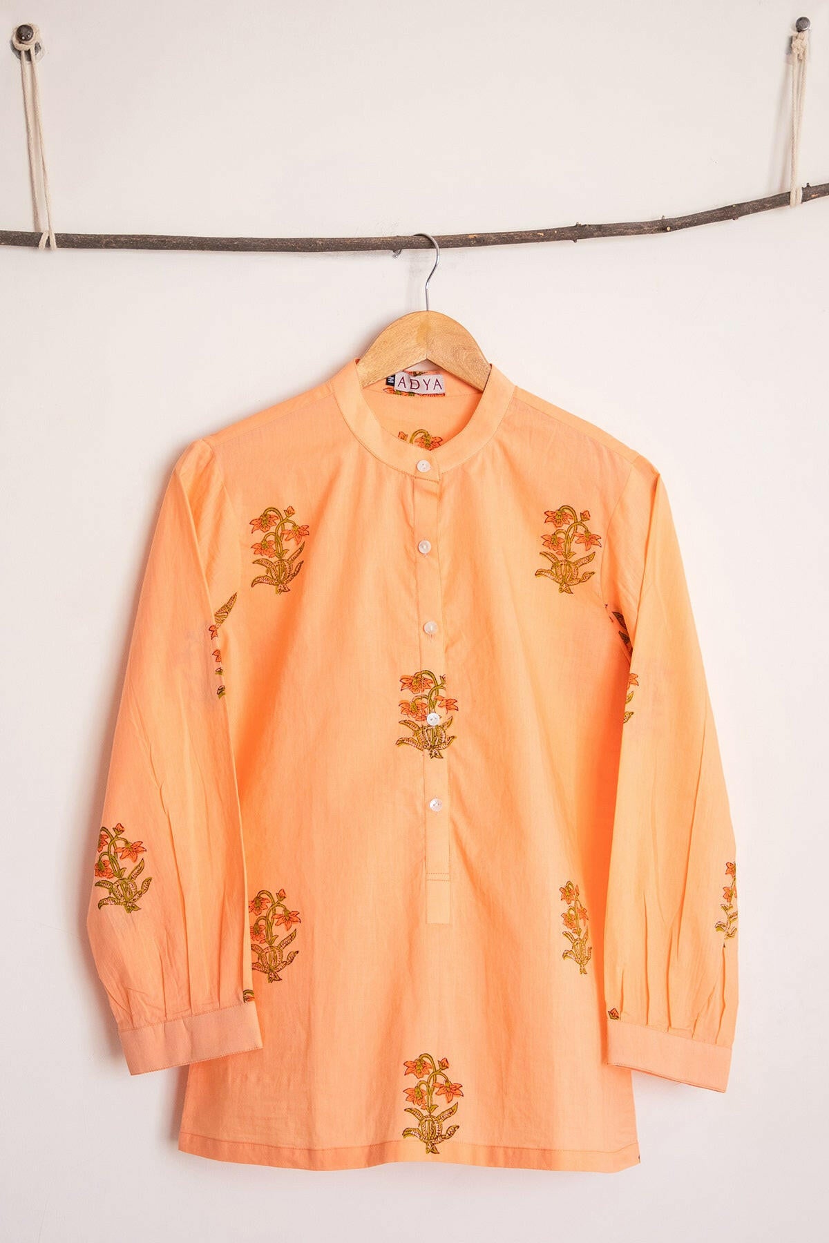 Tangerine Block Print Shirt
