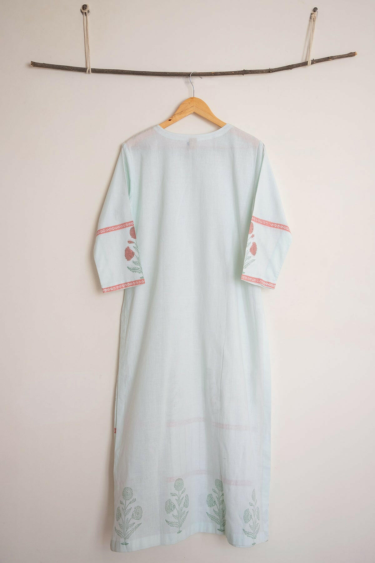 Mint Green Cotton Printed Kurta