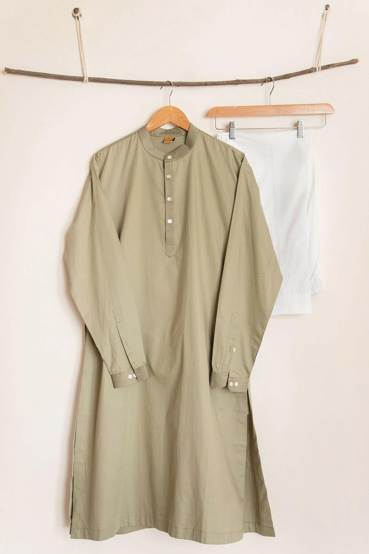 Leek Green Men's Kurta